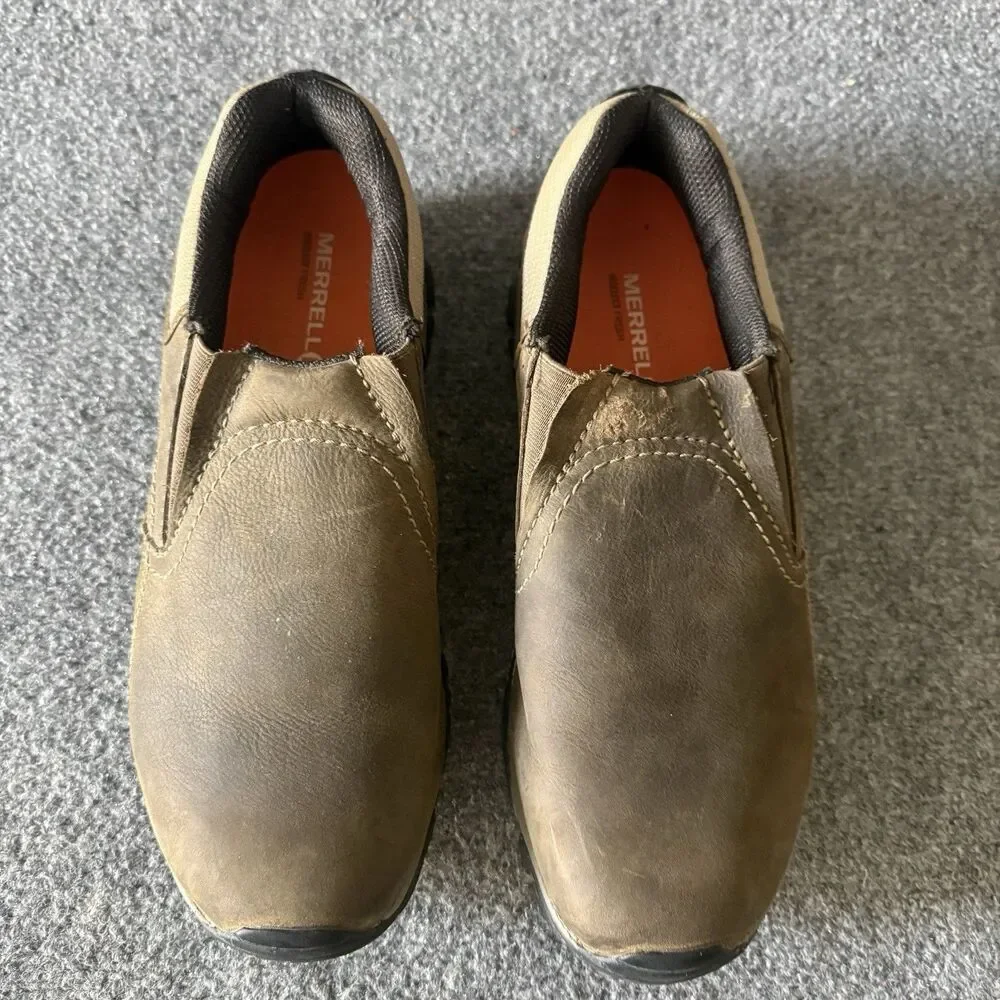Merrell Jungle Moc Leather Kangaroo Brown Slip On Hiking Shoes Men's 11 Comfort